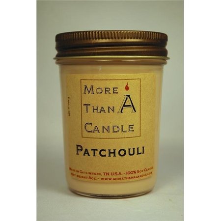 MORE THAN A CANDLE More Than A Candle PAT8J 8 oz Jelly Jar Soy Candle; Patchouli PAT8J